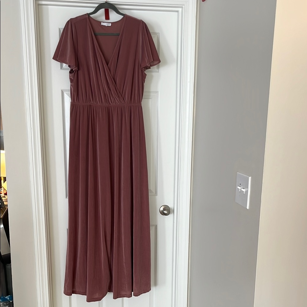 Elegant Mauve Wrap Dress